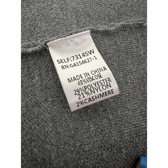 Joh Cashmere Grey Vest Cardigan Sweater With Fringe Trim Warm Medium New - Picture 10 of 10